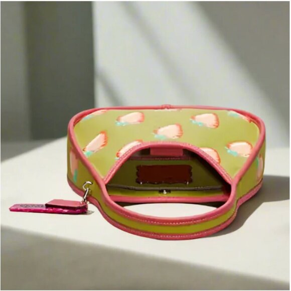 Coach Ergo Bag Coachtopia Leather Strawberry CL757 Sabrina Lau NYC Lime Pink - Picture 7 of 12